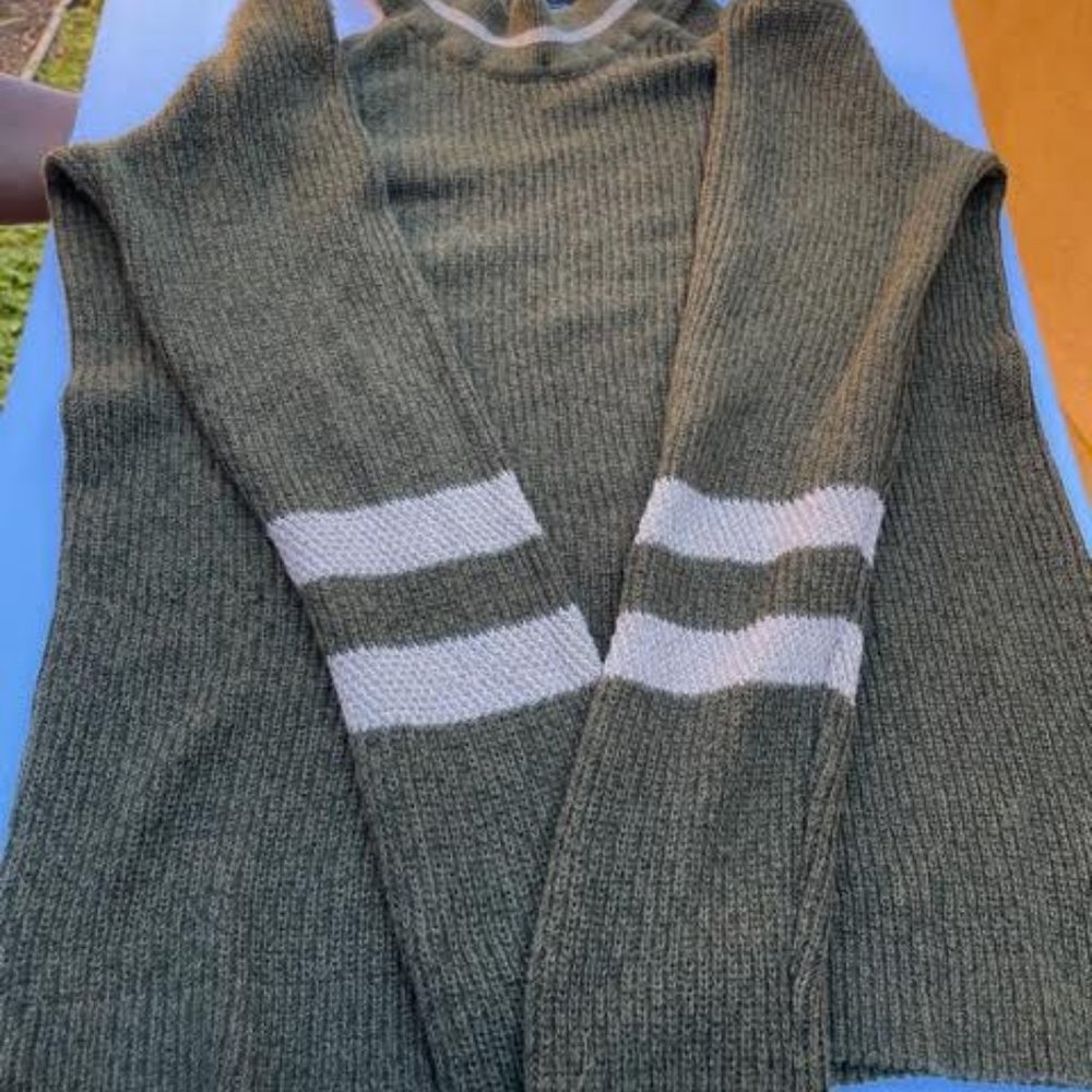 INC Olive Green cold shoulder Sweater
